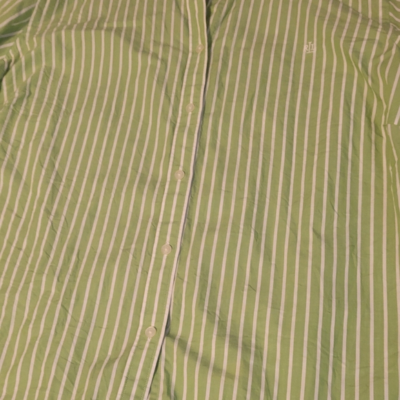 Ralph Lauren Green Striped Shirt - Picture 2 of 7
